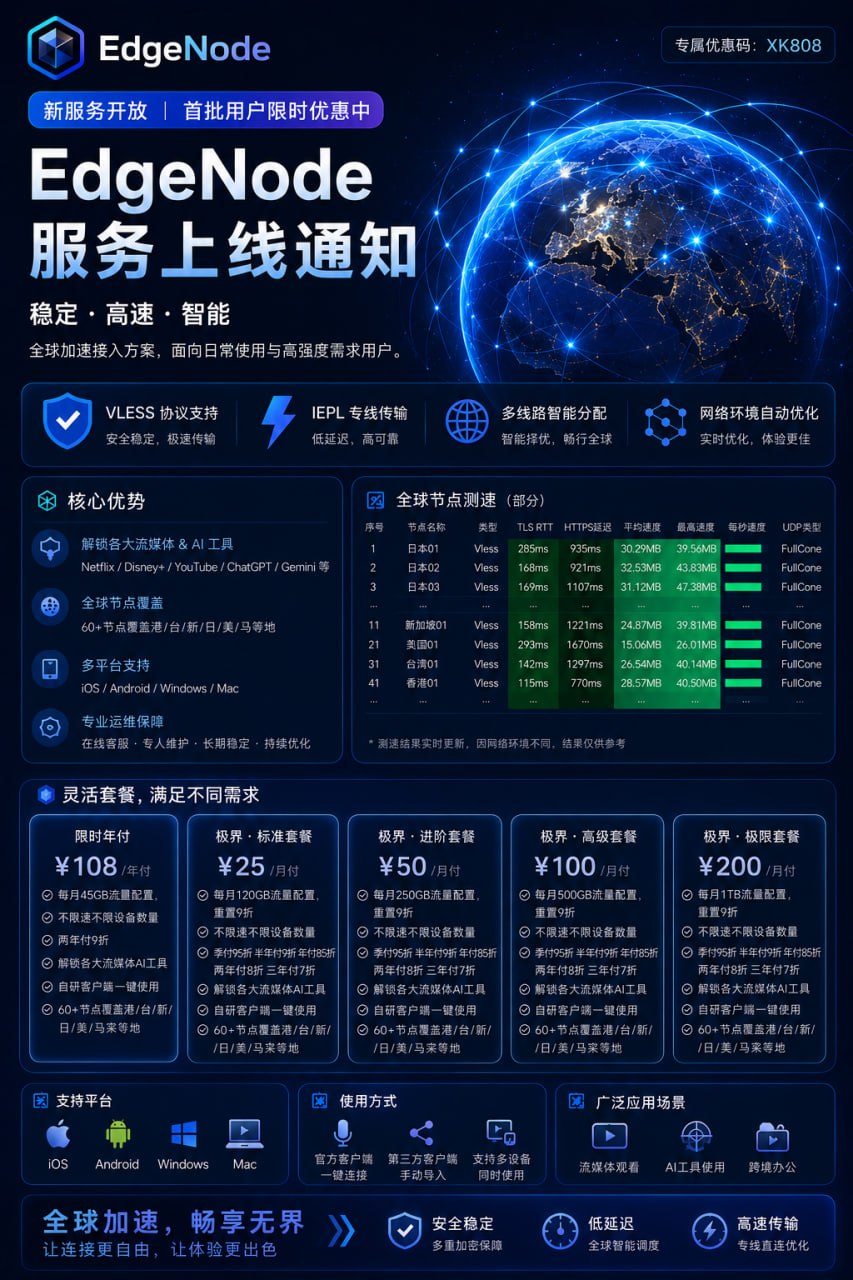 边缘节点 EdgeNova 服务上线海报